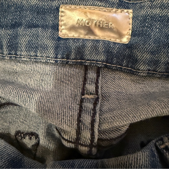 Mother The Looker Crop Distressed Medium Wash Jeans in Graffiti Girl Sz 27 - Picture 6 of 15